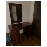 Wooden Vanity With Mirror