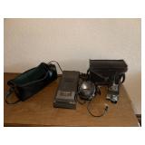 Assorted Camera Items and Tape Player