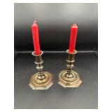 Silver Tone Candle Holders