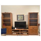 3 Piece Oak Entertainment Center With All Electron