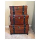 3 Stackable Wooden Chest