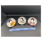 3 Asian Lady Plates