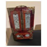Asian Jewelry Box with Costume and Fashion Jewelry