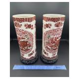 Pair of Asian Cylinder Vases