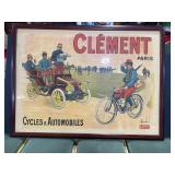 Clement Paris Cycles & Automobiles Framed Picture