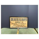 Breakfield & Harper Groceries And Hardware Sign