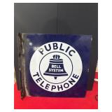 Porcelain Public Telephone Flange Double side Sign