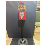 Vintage Bubble Gum Machine with Key on Stand