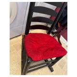 Black Rocking Chair with Red Cushion