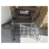 Glass Top Table and Rocking Bench