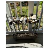 Metal Plant Stand and Contents