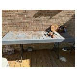 Wooden Table and Contents