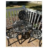 Metal Table and 3 Chairs