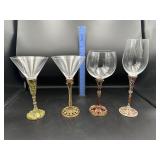 Metal Bottom Martini and Wine Glasses Metal Bottom Martini and Wine Glasses