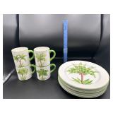 Palm Tree Plate, Mug and Cup Set Palm Tree Plate, Mug and Cup Set