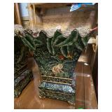Pair of Jungle Themed Planters With 2 Fake Trees Pair of Jungle Themed Planters With 2 Fake Trees