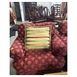 Pair of Red Chairs With Throw Pillows Pair of Red Chairs With Throw Pillows