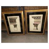 Pair of Architectural Drawings Framed Pair of Architectural Drawings Framed