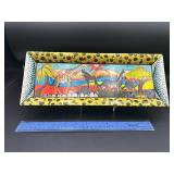 Penzo Painted Glass Plate Penzo Painted Glass Plate
