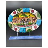 Penzo Hand Painted Glass Plate Penzo Hand Painted Glass Plate
