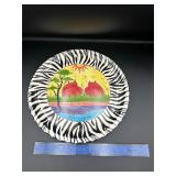 12 Inch Penzo Painted Glass Plate 12 Inch Penzo Painted Glass Plate