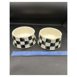 Pair Mackenzie Childs Dog Bowls Pair Mackenzie Childs Dog Bowls