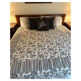 Queen Size Bedframe with Bedding
