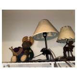 Moose Lamps and Stuffed Animal