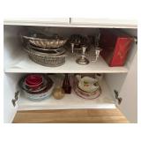 Lot of Silver Plate Dishes and Other Glassware
