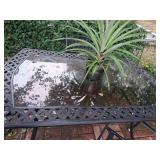 Metal Table with Glass Top and 3 Chairs