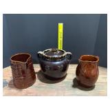 3 Pieces of Brown Pottery