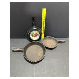 Lot of 3 Cast Iron Pans