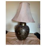 Decorative Embossed Metal Table Lamp   Floral Desi