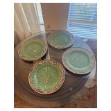 (4) Majolica Plates