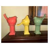 3 Ceramic Birds