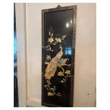 Asian 3D Mother-of-Pearl Inlay Lacquer Panel   Pea