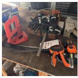 Assorted Bar Clamps, Quick-Grip Clamps & Bench Cla