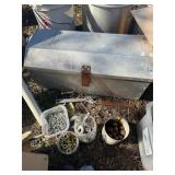 Galvanized Metal Toolbox w/ Assorted Hardware, Was