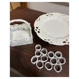 Napkin Rings & Holder with Cake Plate by BASIC Por