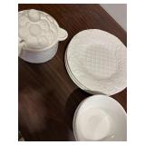 Assortment of White Plates and Bowls made in Portu