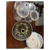 Assorted Kitchen Containers and Bunt Cake Mold