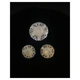 Vintage Mother of Pear Clip On Earrings and Broach