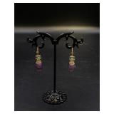 Liz Claiborne Purple Stone Earrings