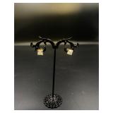 Sterling Silver White Stone Earrings