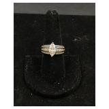 Sterling Silver White Stone Ring