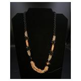 Coral, Black Onyx and Mixed Bead Necklace