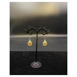 Sterling Silver Amber like Earrings