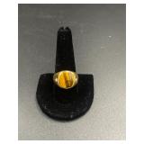 14k Electroplate Tiger Eye Ring
