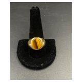 14k Plate Electeoplate Tigers Eye Ring