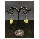 925 Green Dangle Earrings
